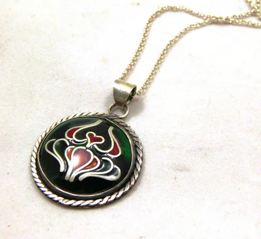 pandantiv argint email cloisonné lucrat manual